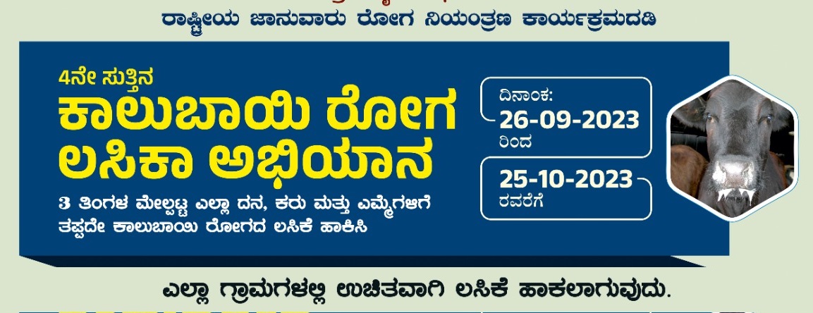 ಸೆಪ್ಟೆಂಬರ್ 26ರಿಂದ ಶಿವಮೊಗ್ಗ ಜಿಲ್ಲೆಯಲ್ಲಿ ಕಾಲುಬಾಯಿ ರೋಗ ಲಸಿಕಾ ಅಭಿಯಾನ ಪ್ರಾರಂಭ